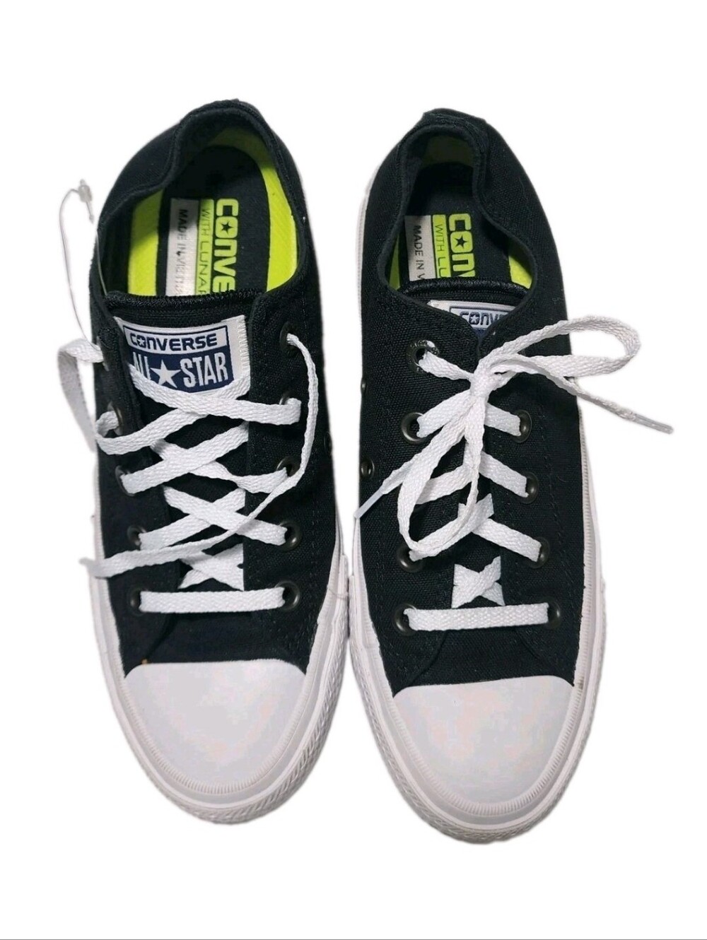 Check Taylor II Converse Sneakers Shoes With Lunarlon Womens Sz 6 EUC Black - Picture 2 of 9